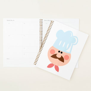 Agenda Chef Italiano com Bigode e Chapéu