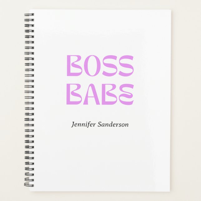 Agenda Chefe Babe Personalizado Branco Moderno 2024 (Frente)