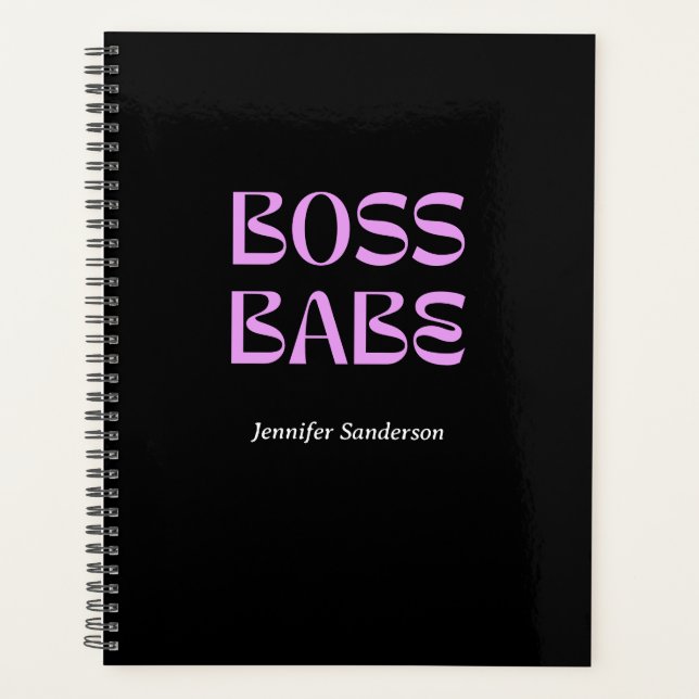 Agenda Chefe Babe Personalizado Negro Moderno 2024 (Frente)
