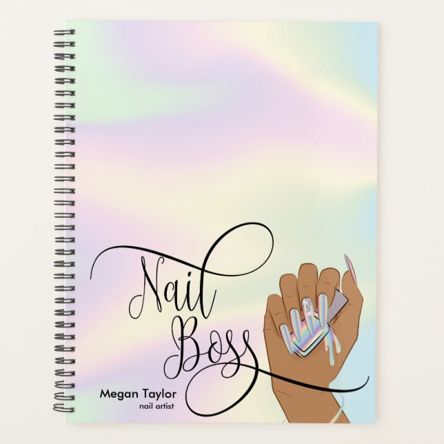 Agenda Chefe de unhas, técnico de unhas, unhas longas, ma (Frente)