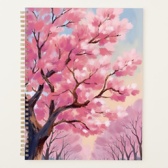 Agenda Cherry Blossom Trees Pink Floral Painting (Frente)