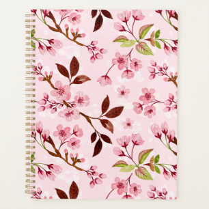 Agenda Cherry Blossomo Fundo Rosa