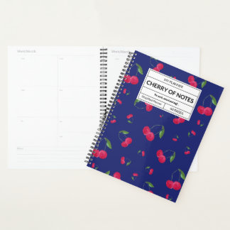 Agenda Cherry Themed Planner 60 páginas e 12 meses de dur