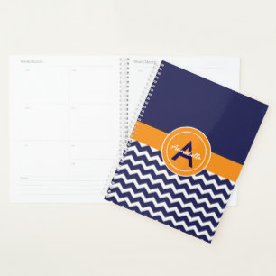 Agenda Chevron Laranja Azul