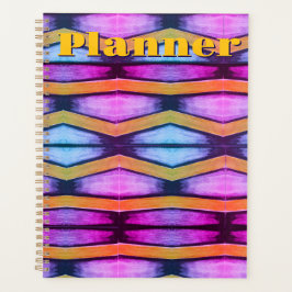 Agenda Chevron laranja, rosa, roxo e azul