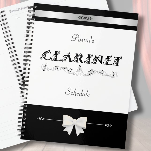Agenda Chic Clarinet Student Schedule Organizer (Organize your rehearsals in style. A chic musician planner for the dedicated clarinetist.)