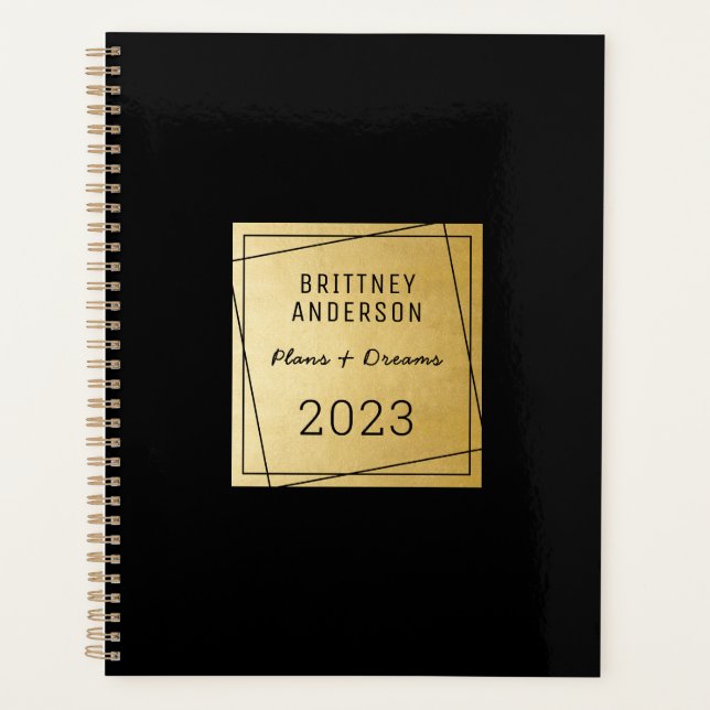 Agenda Chic Dourado Moderno (Frente)