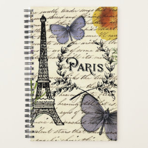 Agenda chic french butterfly scripts paris eiffel torre