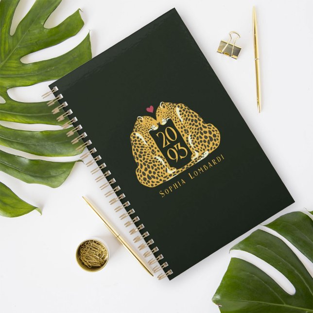 Agenda Chic Leopard Love on Dark Green (Chic Leopard Love on Dark Green Planner)