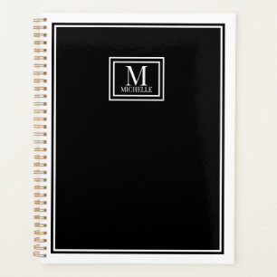 Agenda Chic Minimalista com Monograma de Nome de Duas Bor