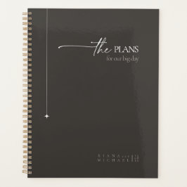 Agenda Chic Neutrals Wedding Planos de Casamento Carvões 