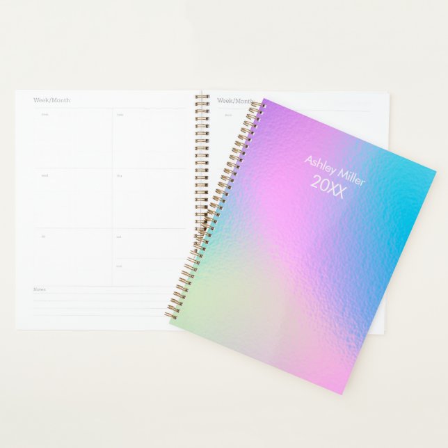 Agenda Chic Pastel Holographic Customize (Exibição)