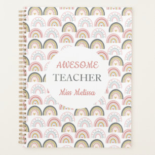 Agenda Chic Pastel Rainbow Com Professor Incrível De Cora