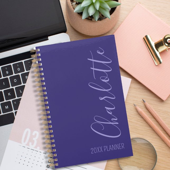 Agenda Chic Simples Roxo Personalizado (Criador carregado)
