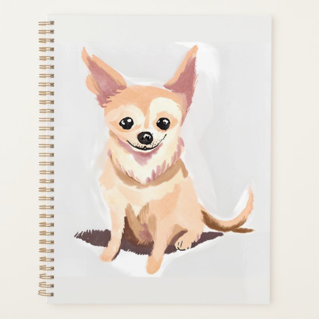 Agenda Chihuahua Dog | Cute Dog Pet Puppy Watercolor (Frente)