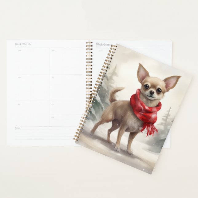 Agenda Chihuahua Dog no Natal da Neve (Exibição)