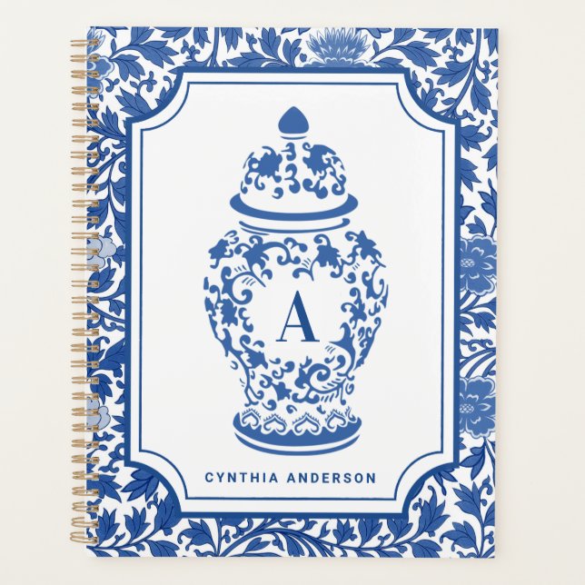 Agenda Chinoiserie Chic GingerJar | Monograma | (Frente)