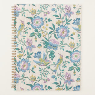 Agenda Chinoiserie Vintage Pássaro Floral Padrão Pastel