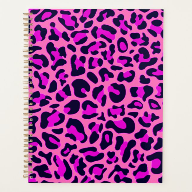 Agenda Chita Leopardo Manchas Selvagens Impressão Animal  (Frente)