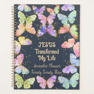 Agenda Christian Jesus Transformed My Life Butterfly Gold