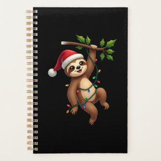 Agenda Christmas Lights Sloth Wearing Xmas Hat - Sloth Lo
