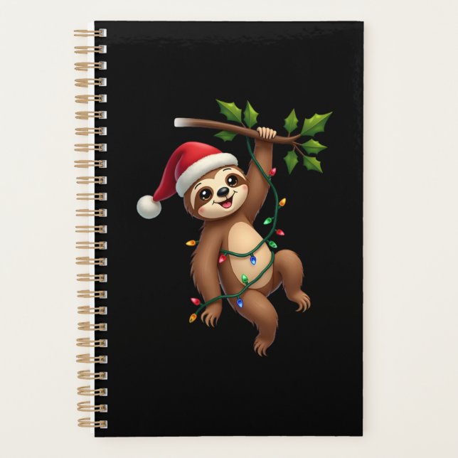 Agenda Christmas Lights Sloth Wearing Xmas Hat - Sloth Lo (Frente)