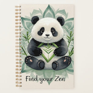 Agenda Chubby panda sentado num lótus possifica Zen