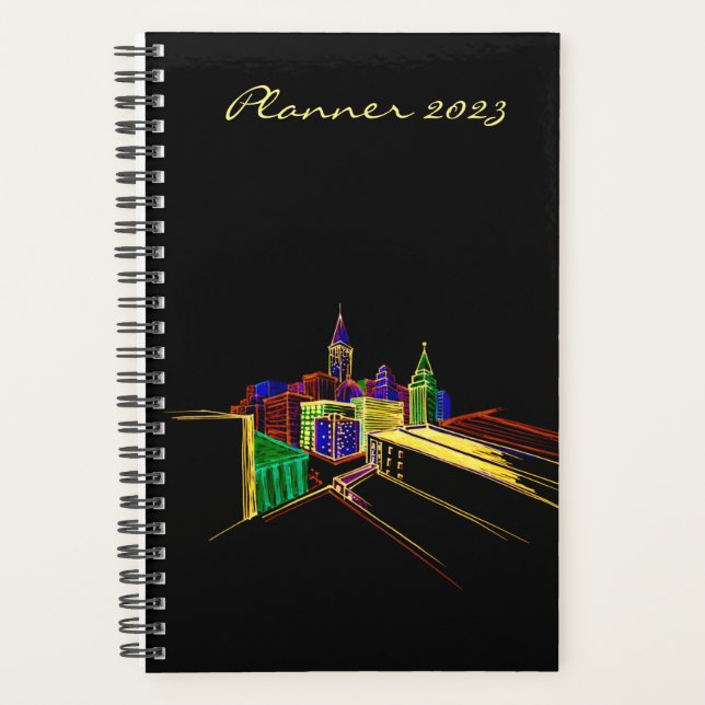 Agenda Cidade Brilhante do Planner de Na moda Chic (Frente)