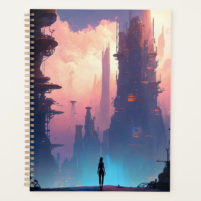 Agenda Ciência Ficção Cidade Futurística (Frente)