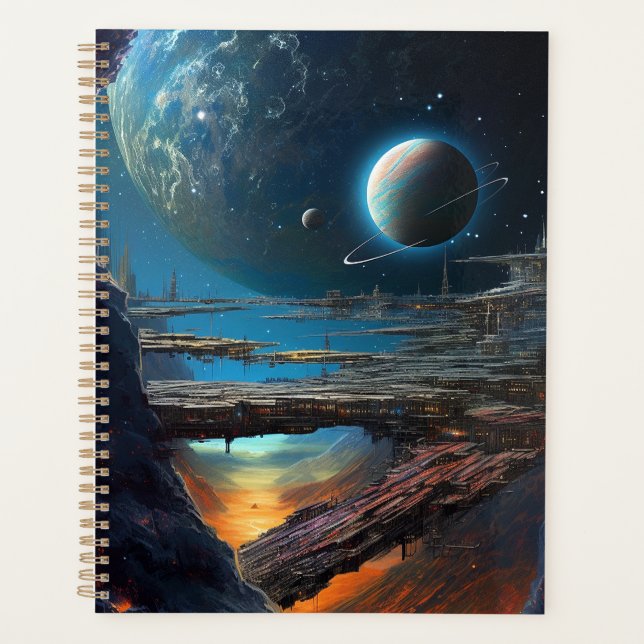 Agenda Ciência Ficção Futurística Cidade do Espaço Exteri (Frente)