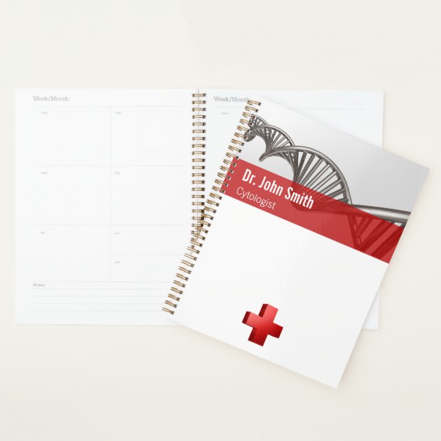 Agenda Ciência Profissional DNA Strand Cross Medical (Exibição)