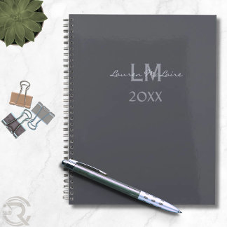 Agenda Cinza Ardósia Elegante Corporativo Profissional Mi