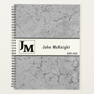 Agenda Cinza Asphalt Grunge Masculine Personalizada