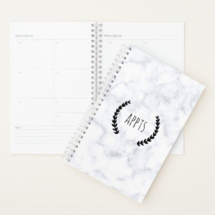Agenda cinza cinza marble granite, moderna nomeação de
