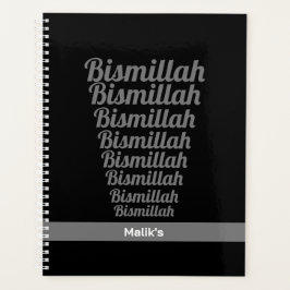 Agenda Cinza da Tipografia de Bismillah no Monograma Negr