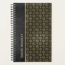 Agenda Cinza de carvão e Dourado círculo de porta