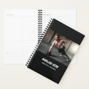 Agenda Cinza de negócios de ginástica personalizada