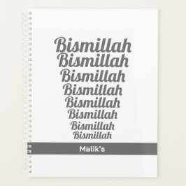 Agenda Cinza de Tipografia de Bismillah no Monograma Bran