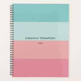 Agenda Cinza Horizontal Moderna Pastel Rosa e Azul
