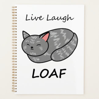 Agenda Cinza Loaf Live Laugh por Cat Organizer