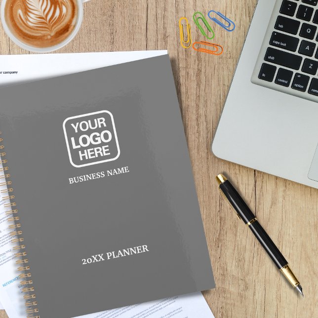 Agenda Cinza| Logotipo de empresa branco profissional mod (Criador carregado)