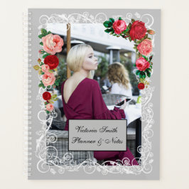 Agenda Cinza Moça de Fundo Moda Moderna Vermelha Elegante