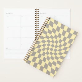 Agenda Cinza Retro Pastel Amarelo Vermelhado Verificado