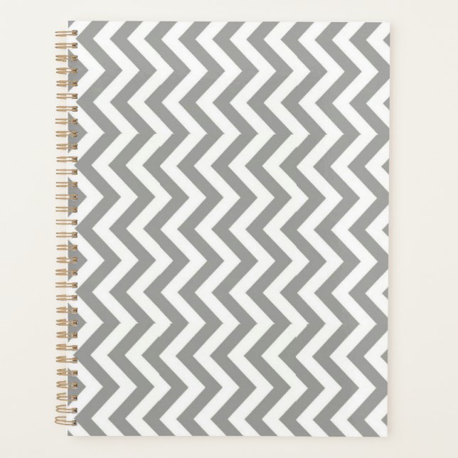 Agenda Cinza White Chevron (Frente)