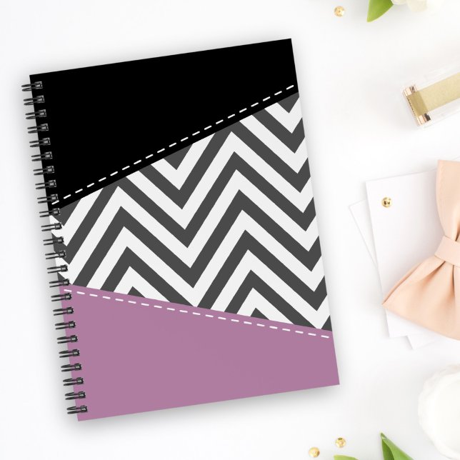Agenda Cinza Zigzag, Cinza Chevron, Zigzag Patterno, Roxo (Criador carregado)