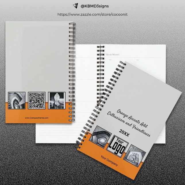 Agenda Cinzas, Black & Orange Service Collage Business (Gray, Black & Orange Service Collage Business Planner)