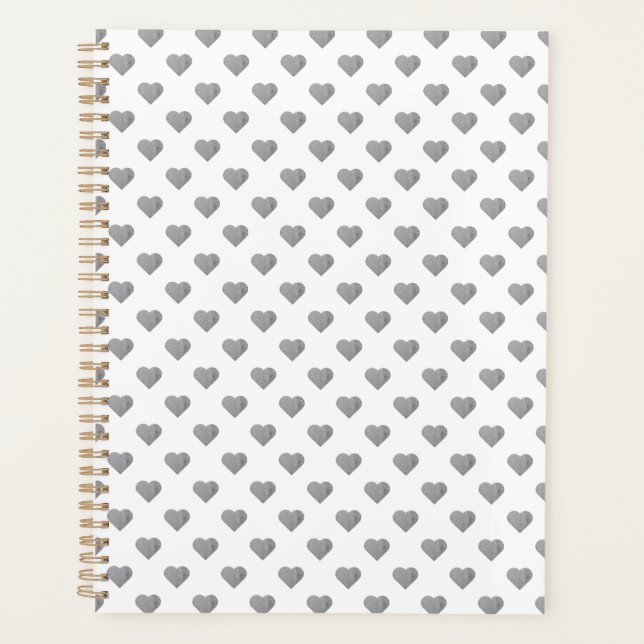 Agenda Cinzas Concretas Simétricas em Branco (Frente)