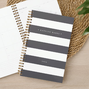 Agenda Cinzas personalizadas e faixa branca