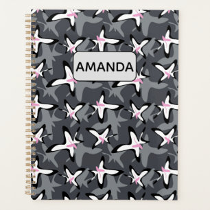 Agenda Cinzas rosa flores modernas da abstrato