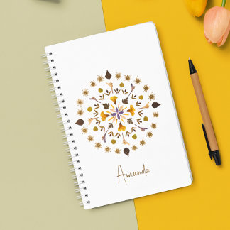 Agenda Círculo Botânico Flor De Obra De Arte Original